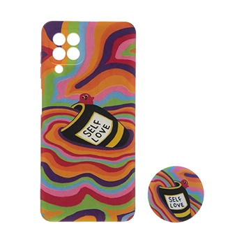 کاور آبرنگی مدل N123 مناسب برای گوشی موبایل سامسونگ Galaxy A22 4G به همراه پایه نگهدارنده